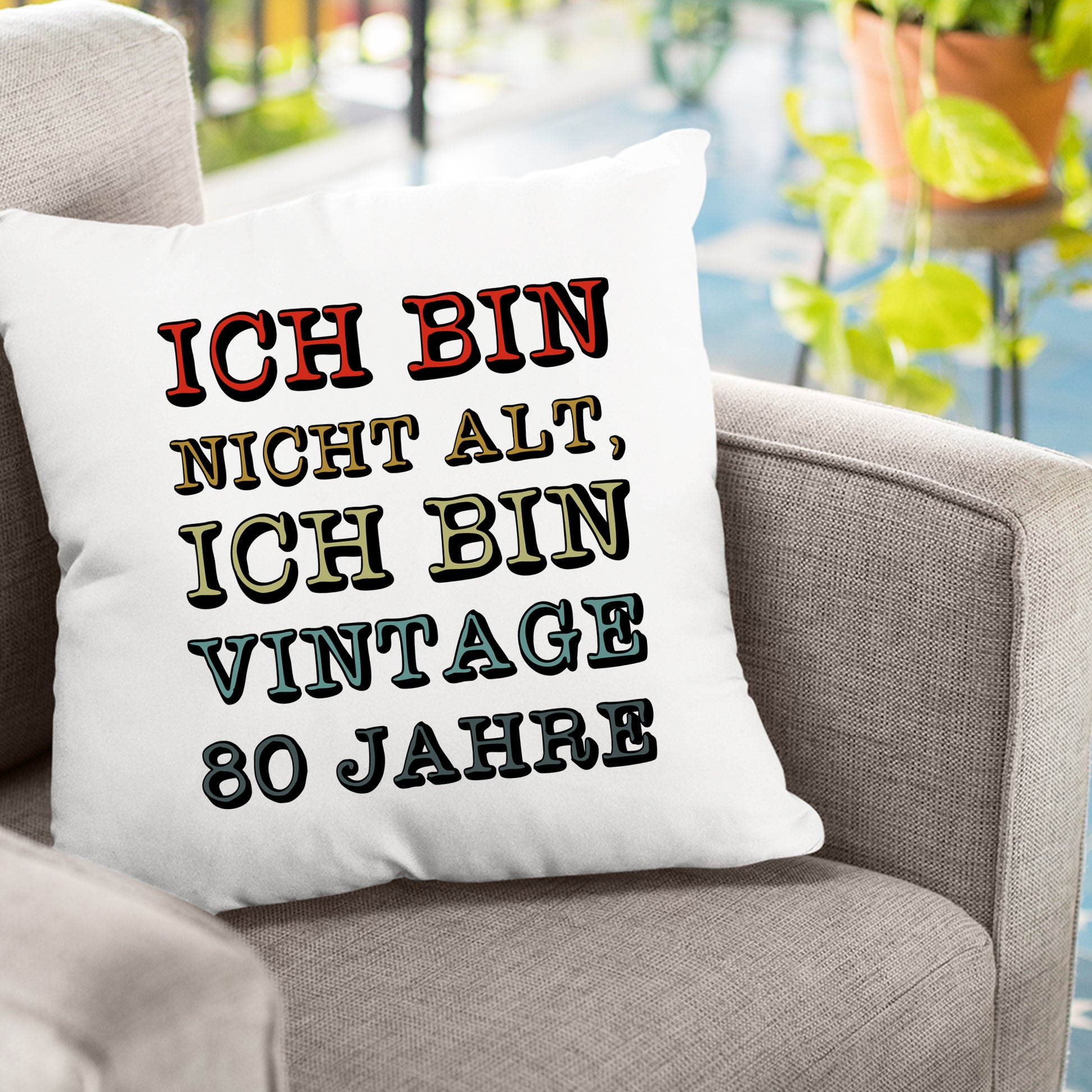 Ich bin nicht alt ich bin Vintage 80 Jahre - Geburtstag Kissen - Fulima