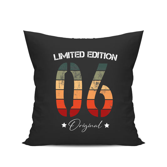 Limited Edition Original Grunge Vintage 06 - Geburtstag Kissen Schwarz - Fulima
