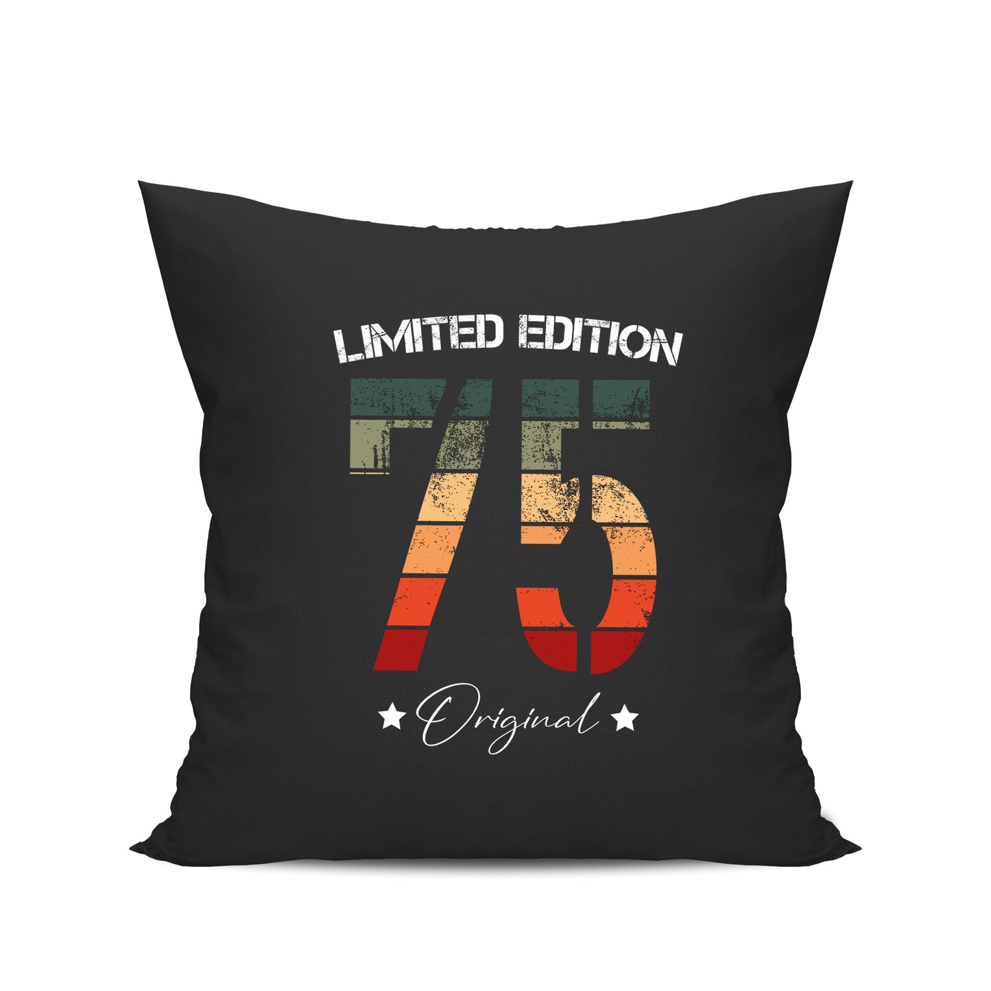 Limited Edition Original Grunge Vintage 75 - Geburtstag Kissen Schwarz - Fulima