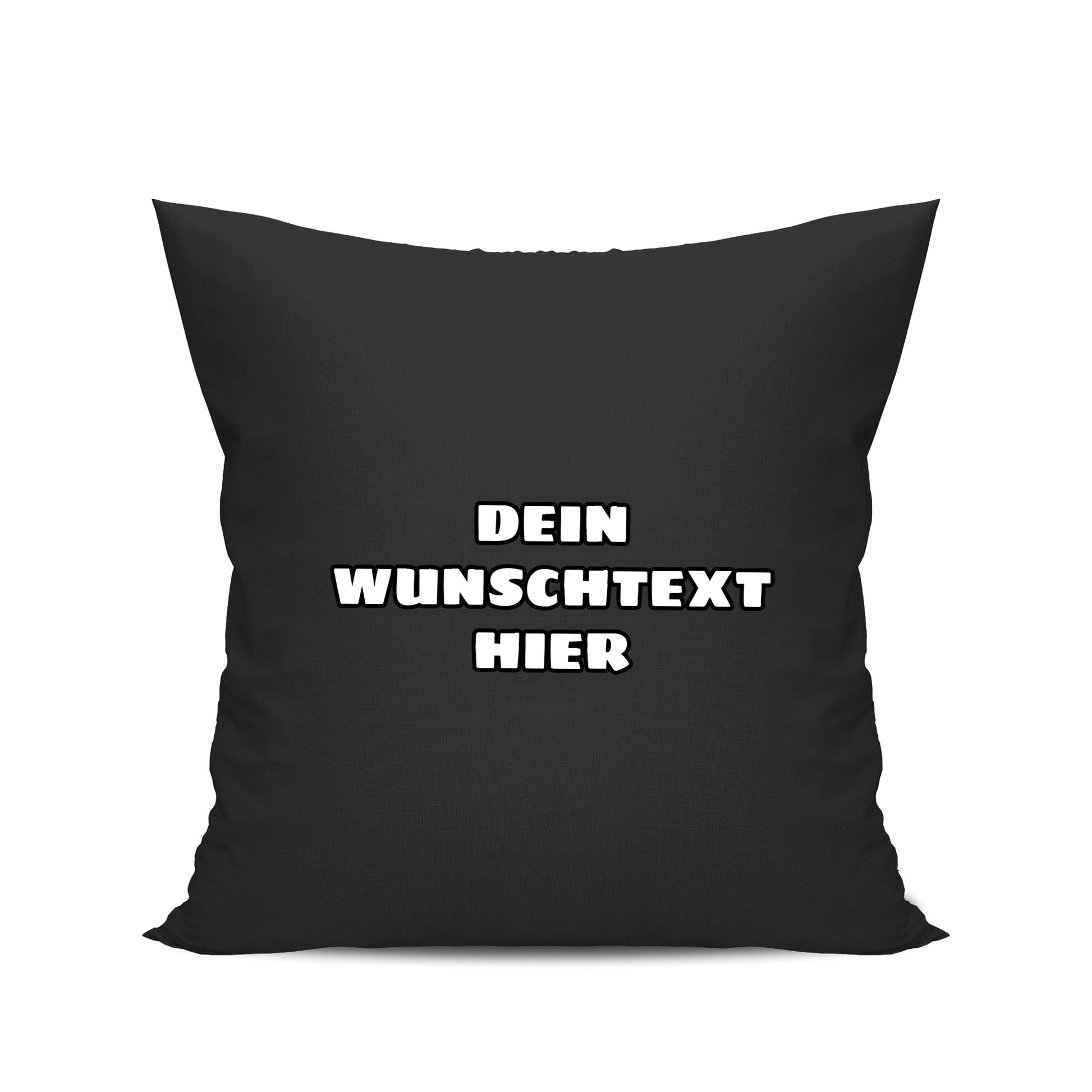 Personalisiertes Kissen mit Wunschtext – Wähle Schriftart & Farbe! Schwarz - Fulima