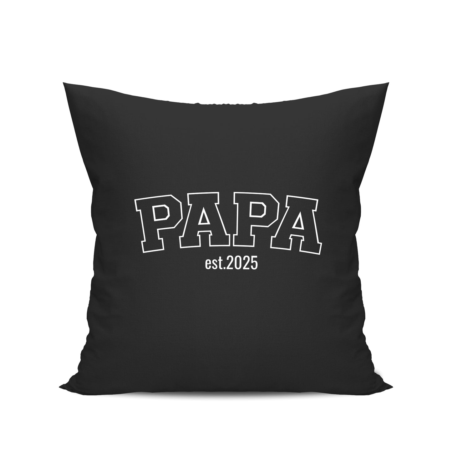 Papa Kissen - Papa Collage Style Line mit Jahr - Geschenk Schwarz - Fulima