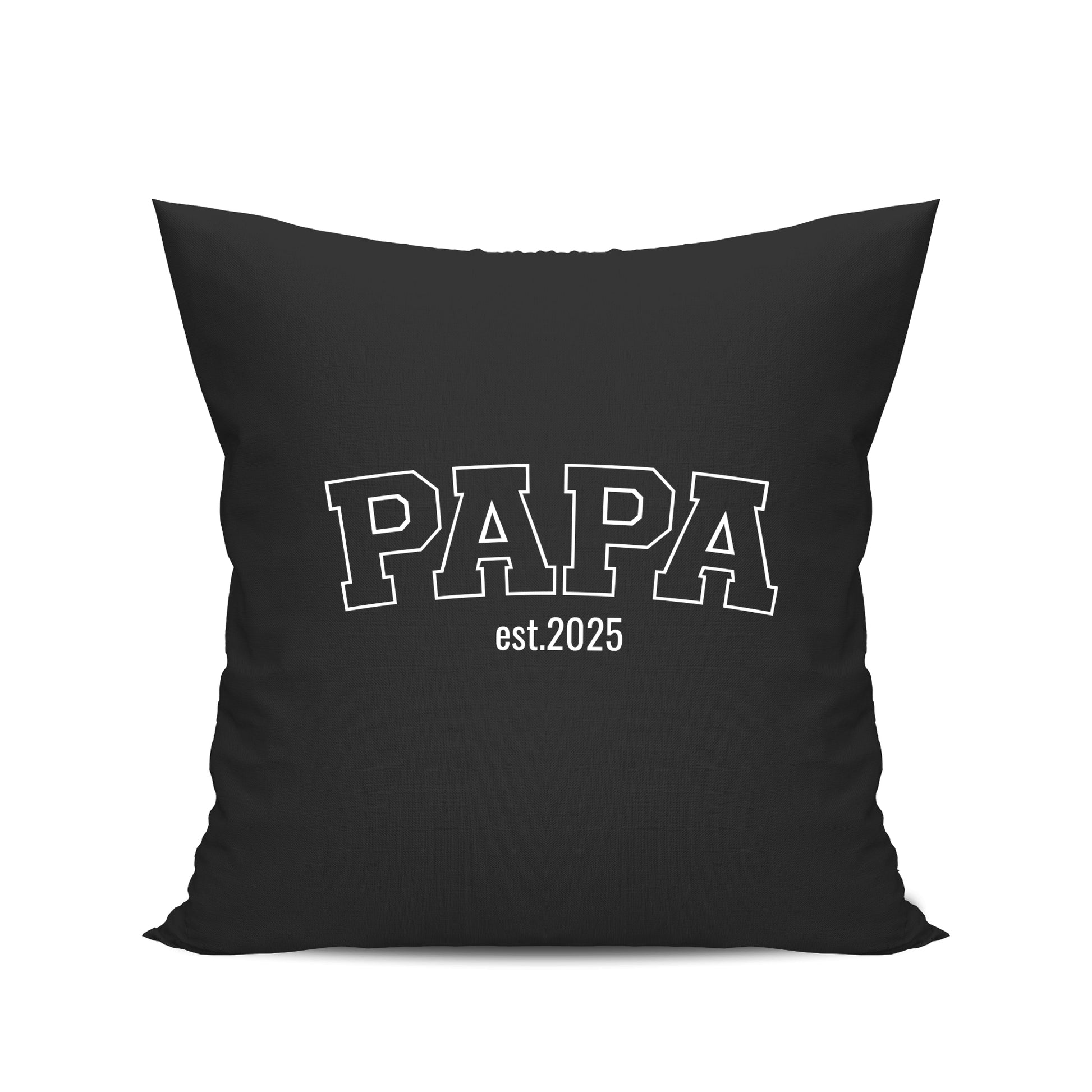Papa Kissen - Papa Collage Style Line mit Jahr - Geschenk Schwarz - Fulima