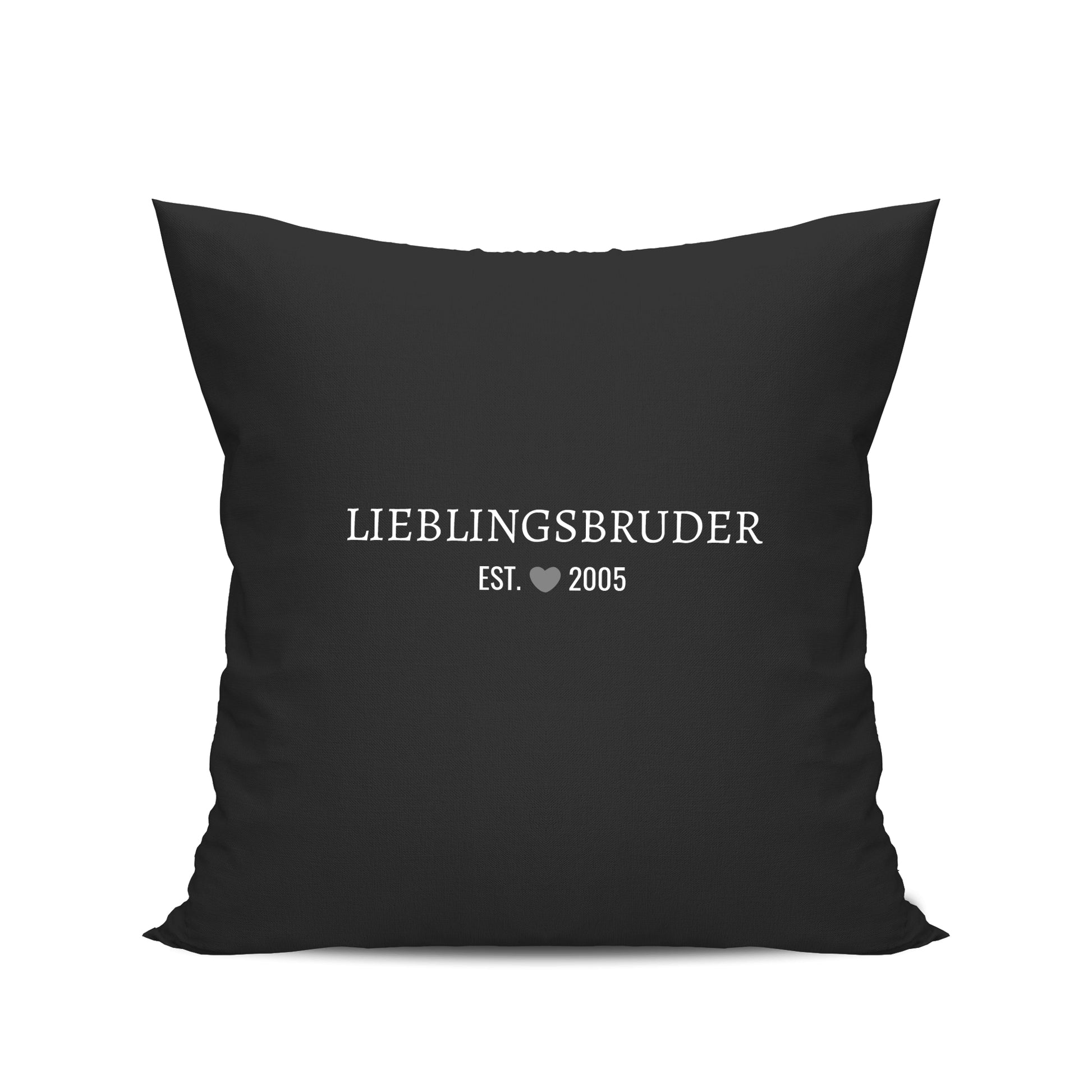 Bruder Kissen - Lieblingsbruder est. Wunschjahr Minimal - Geschenk Schwarz - Fulima