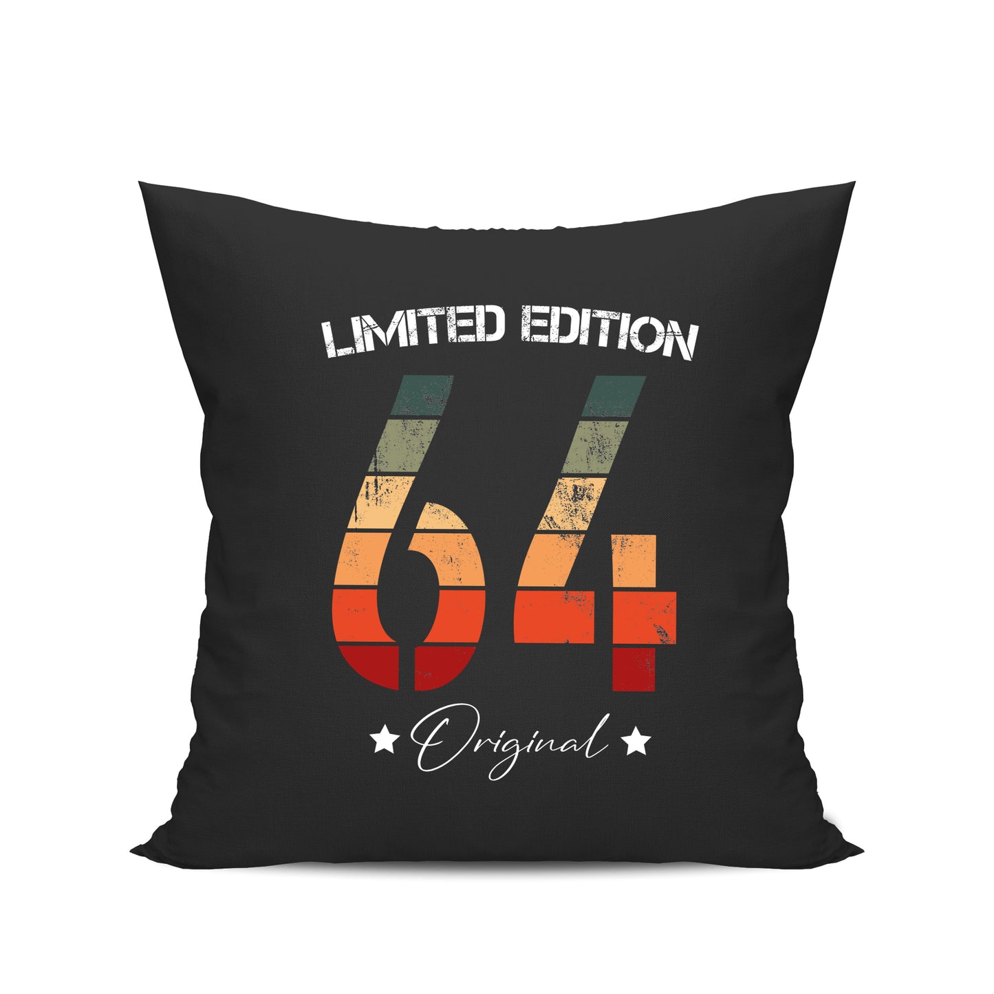 Limited Edition Original Grunge Vintage 64 - Geburtstag Kissen Schwarz - Fulima