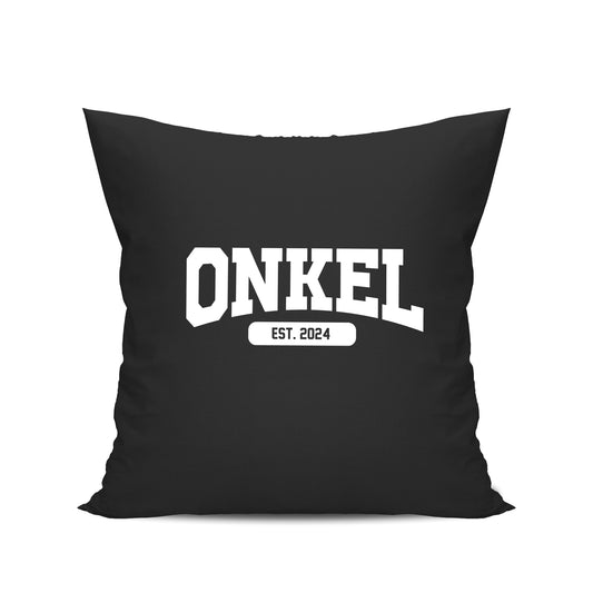 Onkel Kissen - Onkel est. Wunschjahr - Collage Design - Geschenk Schwarz - Fulima