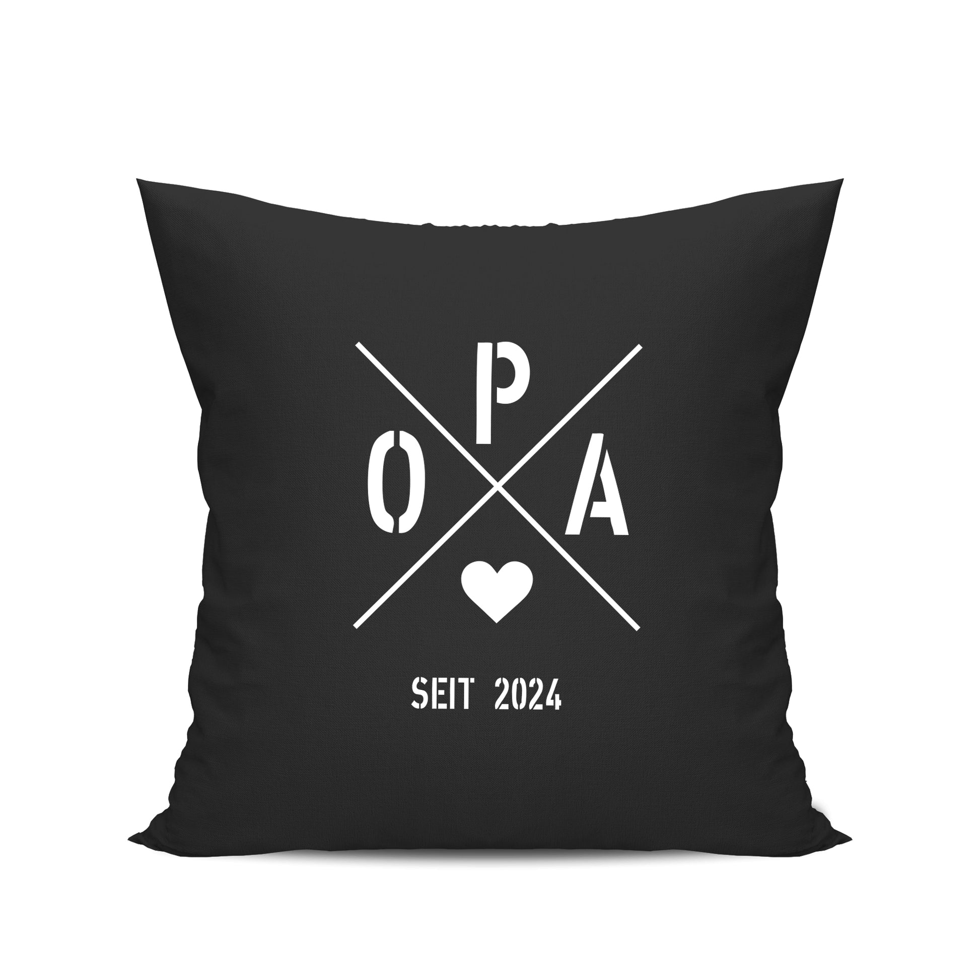 Opa Kissen - Opa seit Ihr WUNSCHJAHR personalsierbar Geschenk Schwarz - Fulima