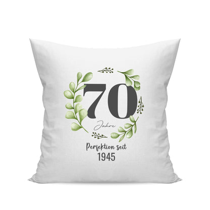 70 Jahre Perfektion seit 1955 - Geburtstag Kissen Weiß - Fulima