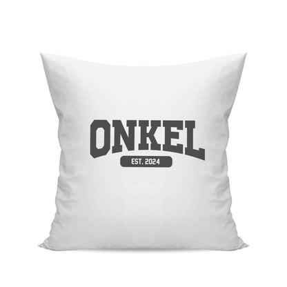 Onkel Kissen - Onkel est. Wunschjahr - Collage Design - Geschenk Weiß - Fulima