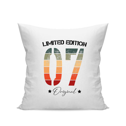Limited Edition Original Grunge Vintage 07 - Geburtstag Kissen Weiß - Fulima