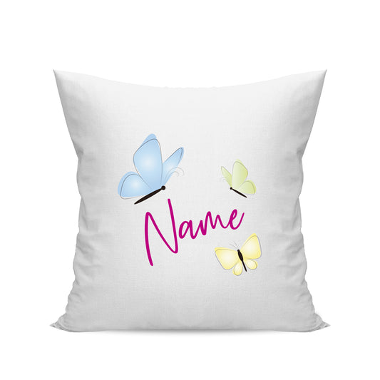 Babykissen - Schmetterlinge mit Namen - Geschenk zur Geburt Weiß - Fulima