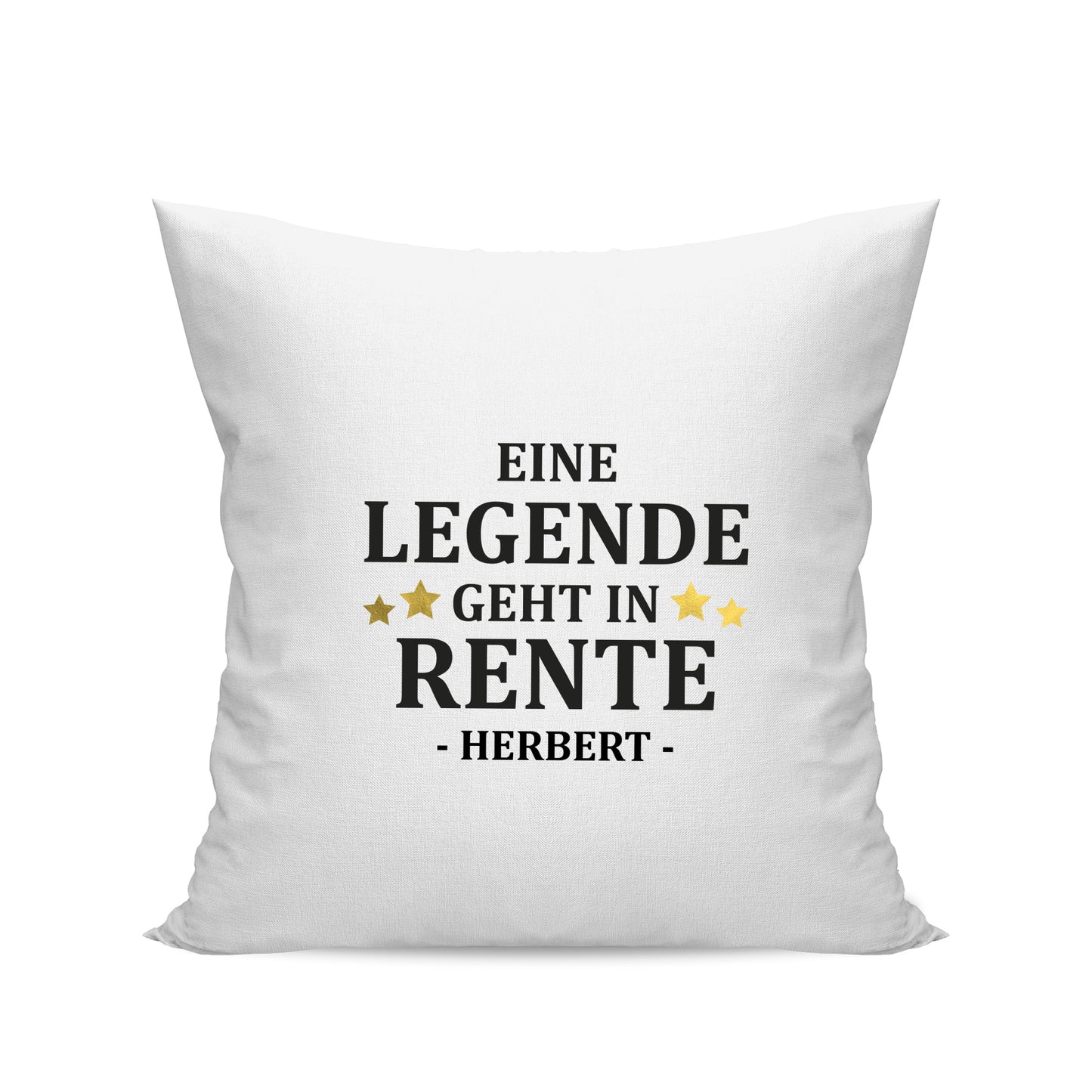 Ruhestand Kissen - Eine Legende geht in Rente - Goldene Sterne mit Namen - Geschenk zur Rente Weiß - Fulima
