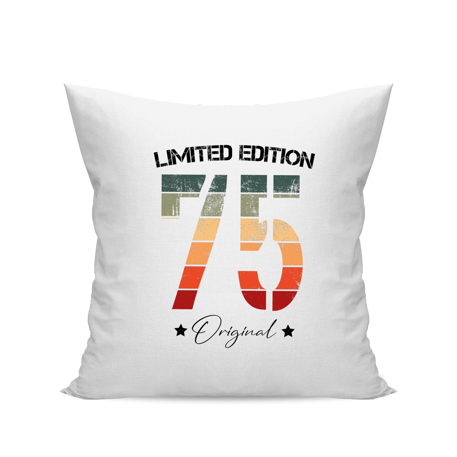 Limited Edition Original Grunge Vintage 75 - Geburtstag Kissen Weiß - Fulima