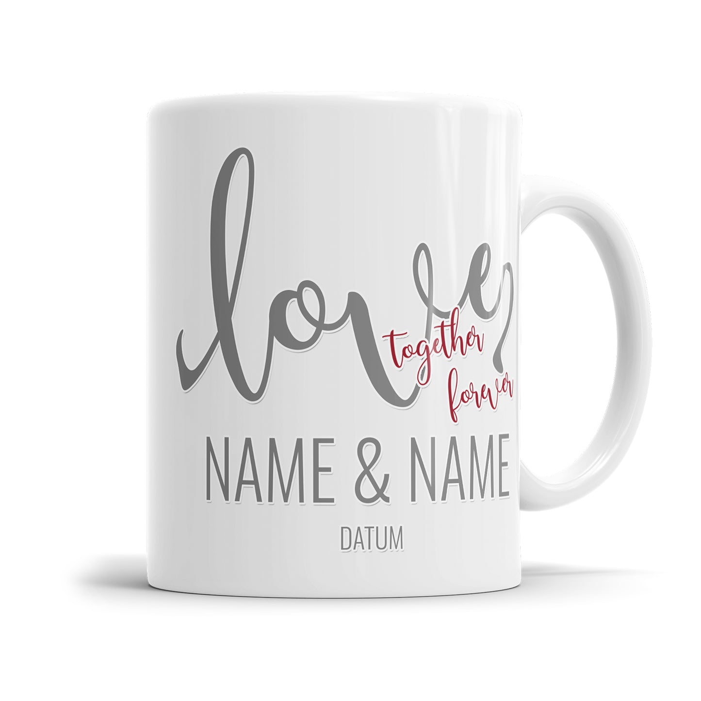 Partner Tasse Love Together Forever personalisiert mit Namen und Datum - Fulima