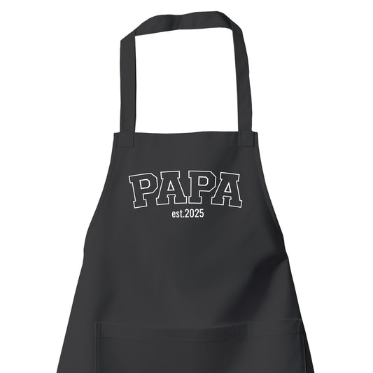 Grillschürze Papa - Papa Collage Style Line mit Jahr - Geschenk Schwarz - Fulima
