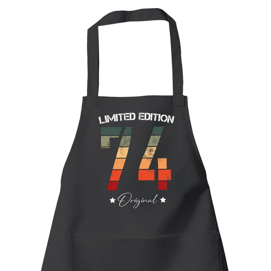 Limited Edition Original Grunge Vintage 74 - Geburtstag Schürze Schwarz - Fulima