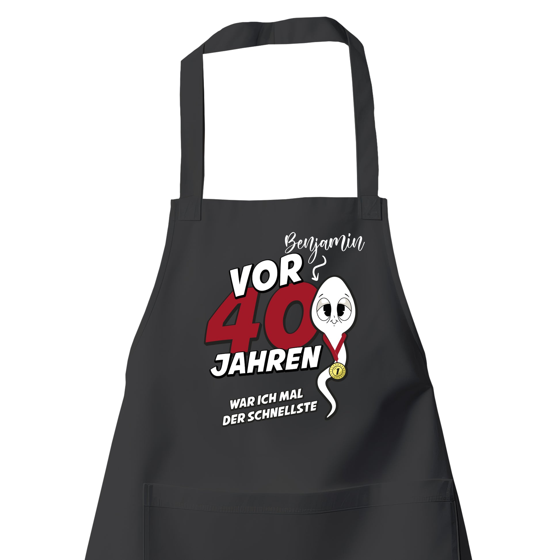 Vor 40 Jahren war ich mal der schnellste - mit Namen - Geburtstag Schürze Schwarz - Fulima