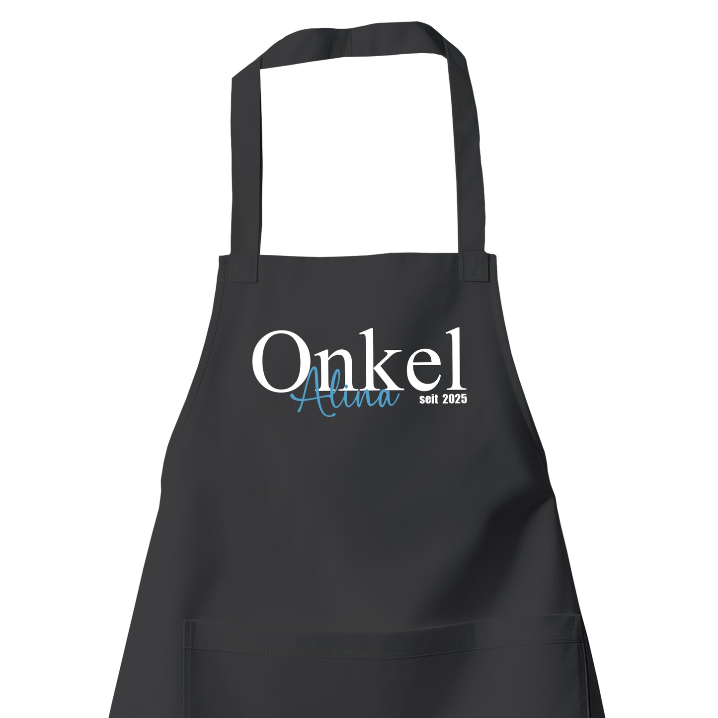 Onkel Schürze - Onkel Schriftzug mit Namen vom Kind - Geschenk Schwarz - Fulima