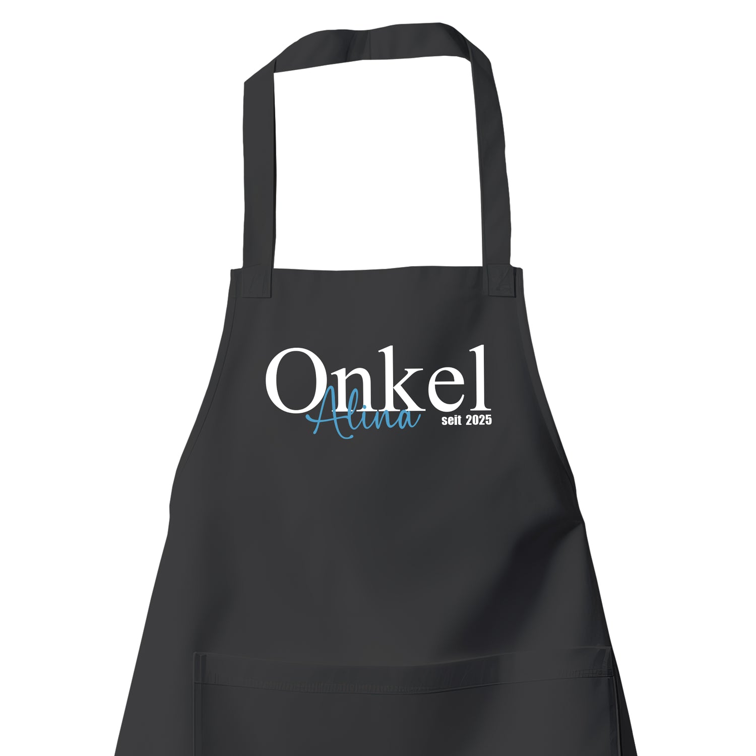 Onkel Schürze - Onkel Schriftzug mit Namen vom Kind - Geschenk Schwarz - Fulima