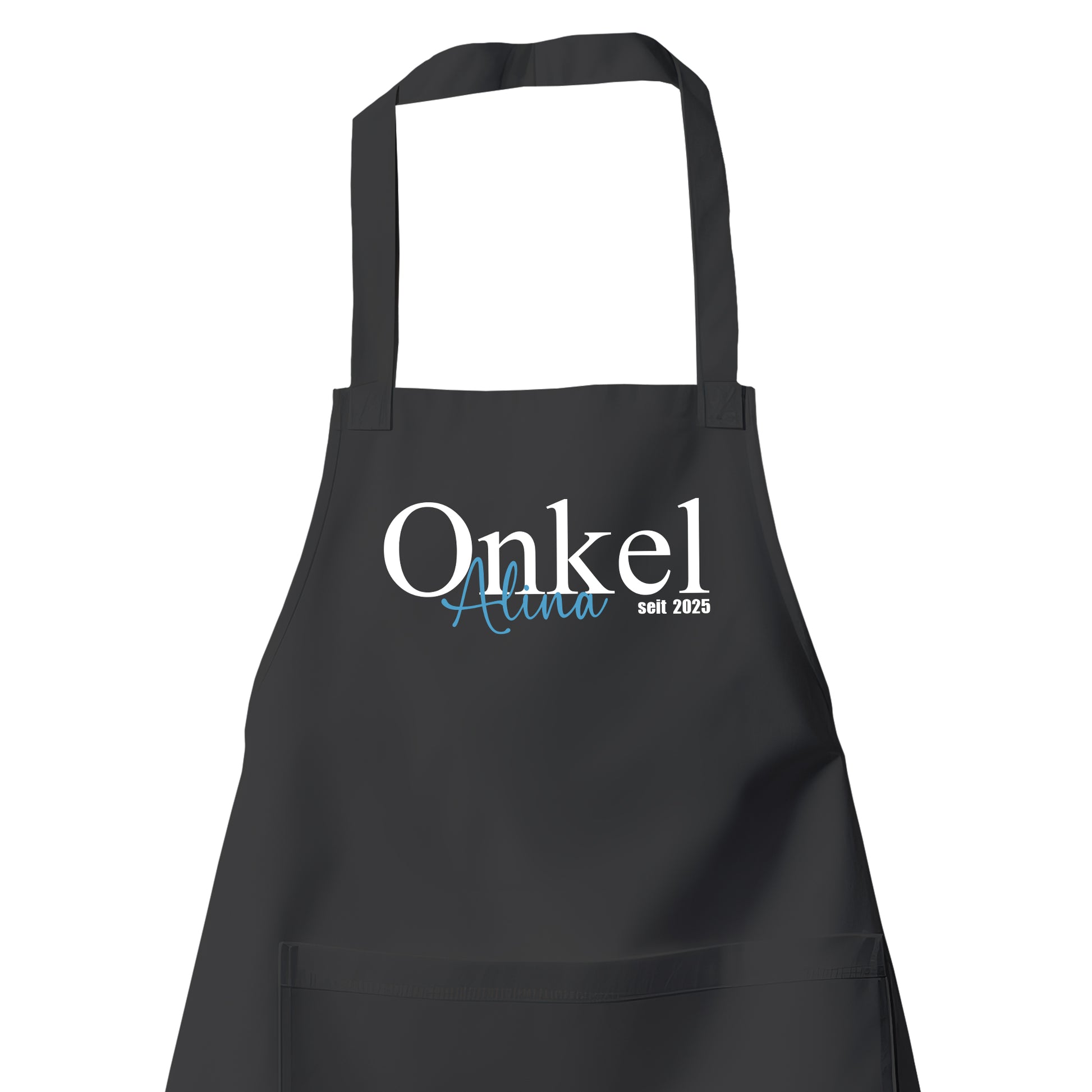 Onkel Schürze - Onkel Schriftzug mit Namen vom Kind - Geschenk Schwarz - Fulima