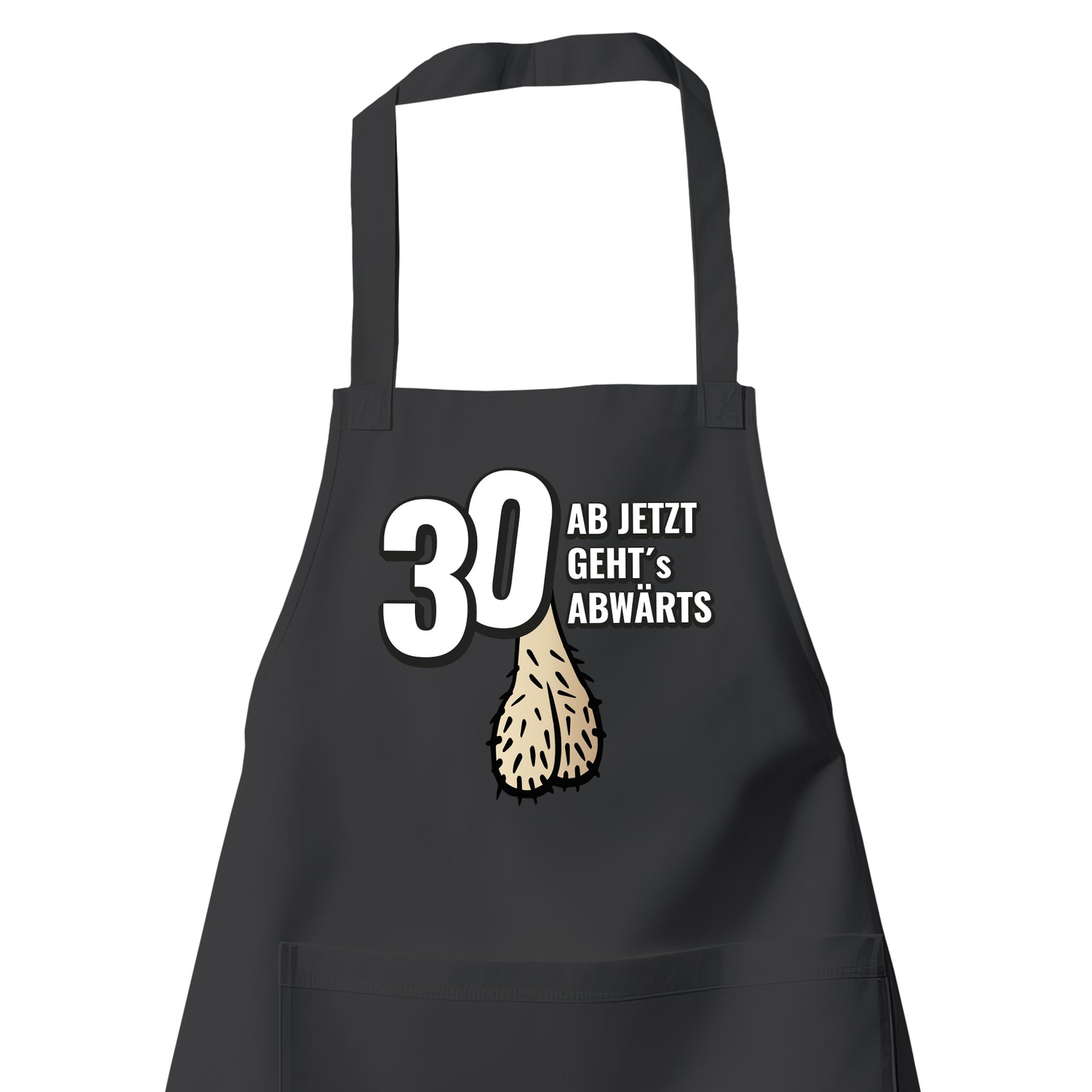 30 ab jetzt gehts abwärts - Lustig - Geburtstag Schürze Schwarz - Fulima