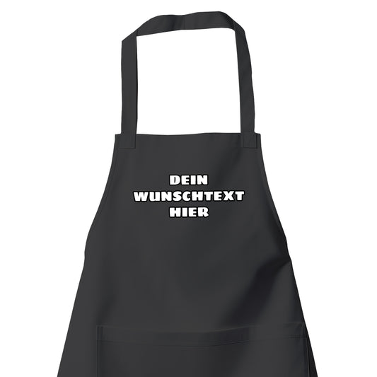 Personalisierte Schürze mit Wunschtext – Wähle Schriftart & Farbe! Schwarz - Fulima