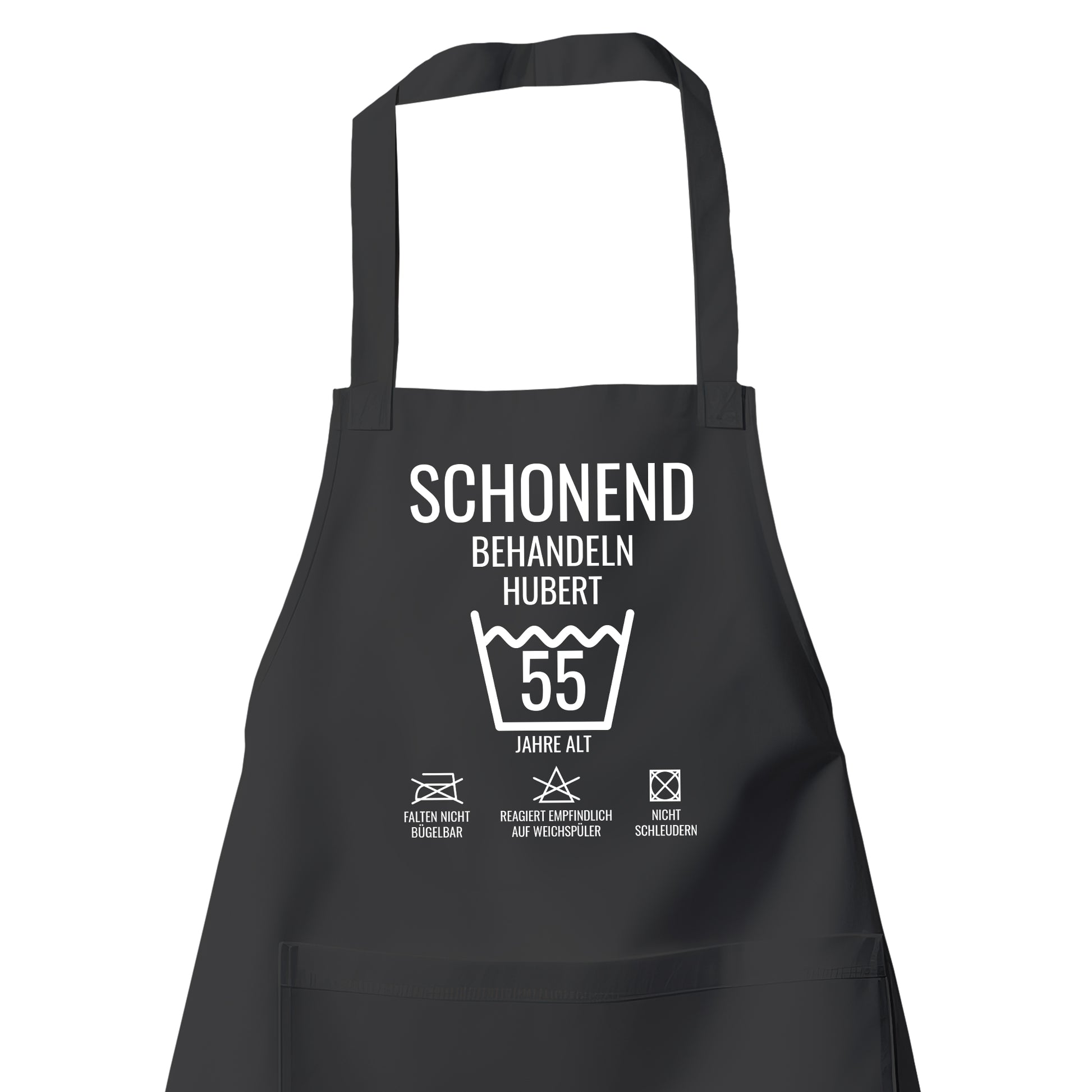 Schonend behandeln – 55 Jahre alt - Namen - Geburtstag Schürze Schwarz - Fulima