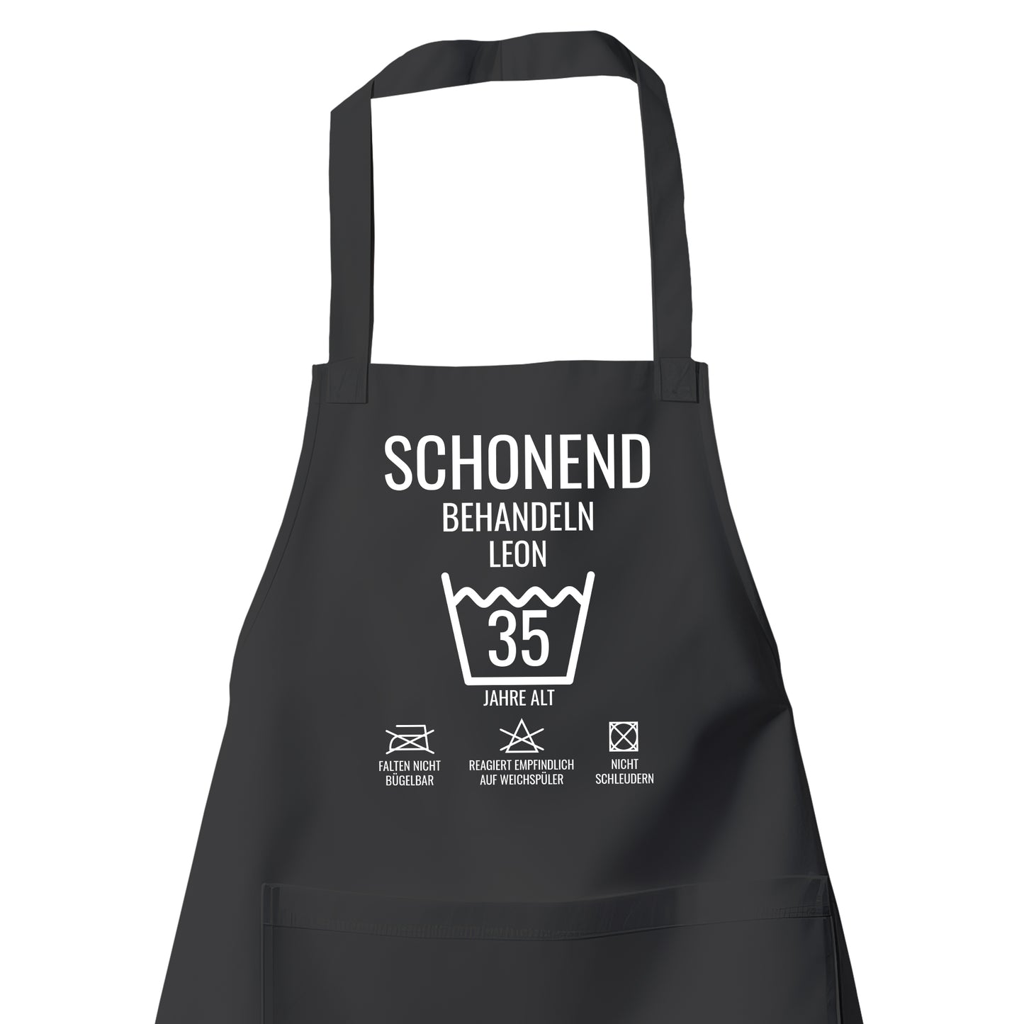 Schonend behandeln – 35 Jahre alt - Namen - Geburtstag Schürze Schwarz - Fulima
