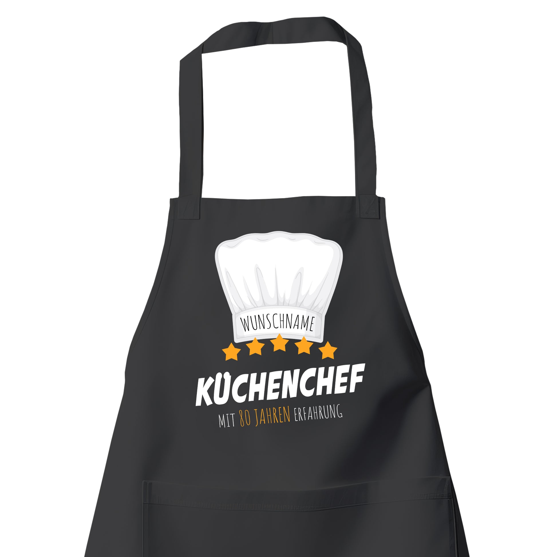 Küchenchef mit 80 Jahren Erfahrung - Grill- und Kochschürze Schwarz - Fulima