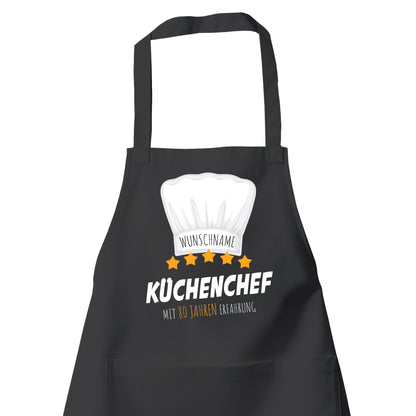 Küchenchef mit 80 Jahren Erfahrung - Grill- und Kochschürze Schwarz - Fulima