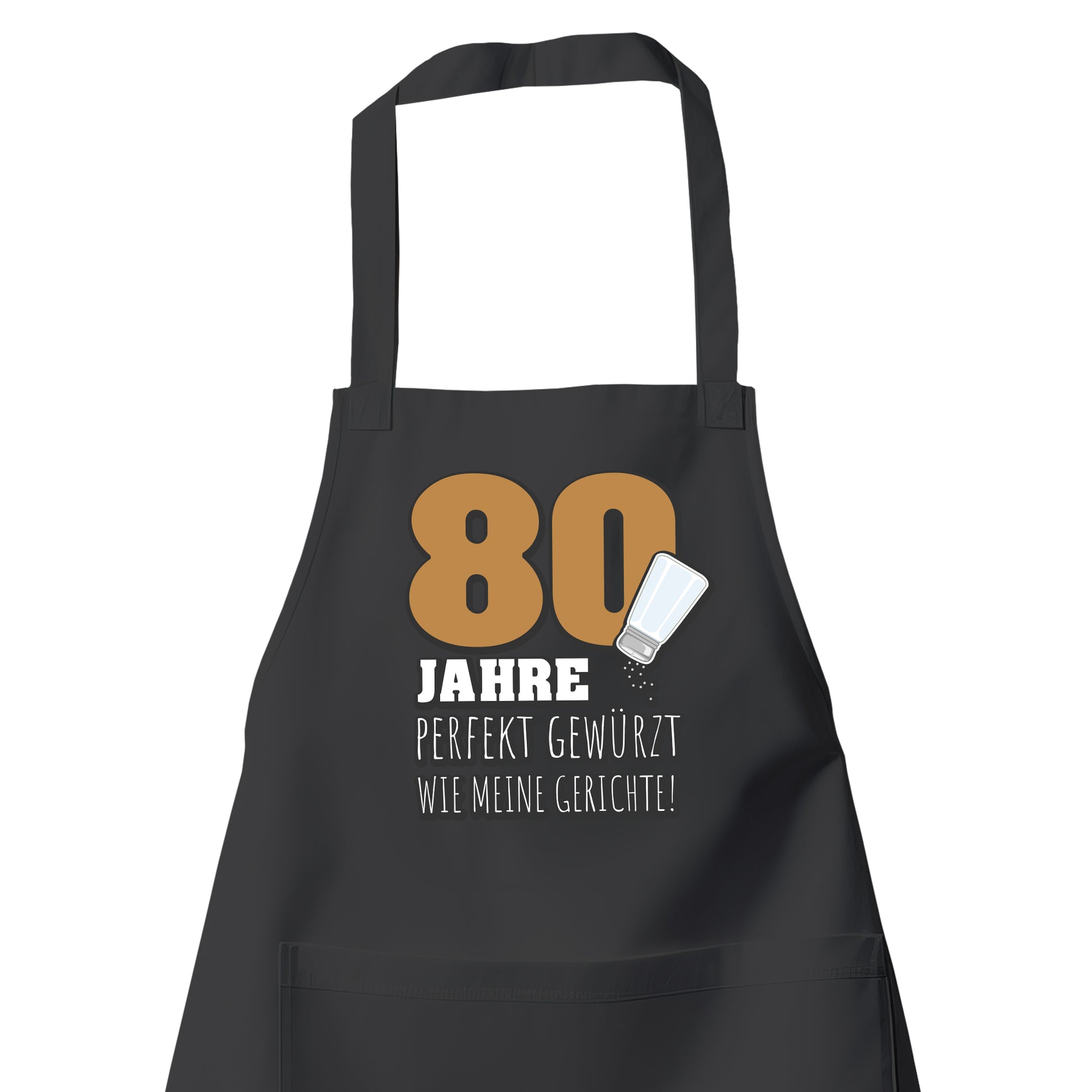 80 Jahre Perfekt gewürzt wie meine Gerichte - Kochschürze Schwarz - Fulima