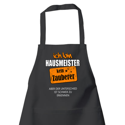 Ich bin Hausmeister kein Zauberer - Schürze Schwarz - Fulima