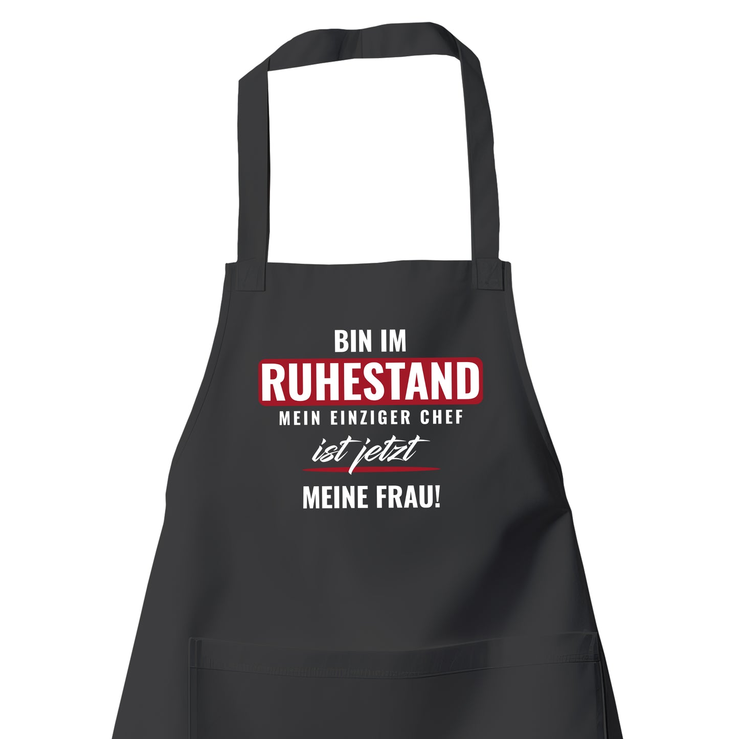 Rentner Grill- Kochschürze - Bin im Ruhestand - Einziger Chef meine Frau - Rente Geschenk Schwarz - Fulima