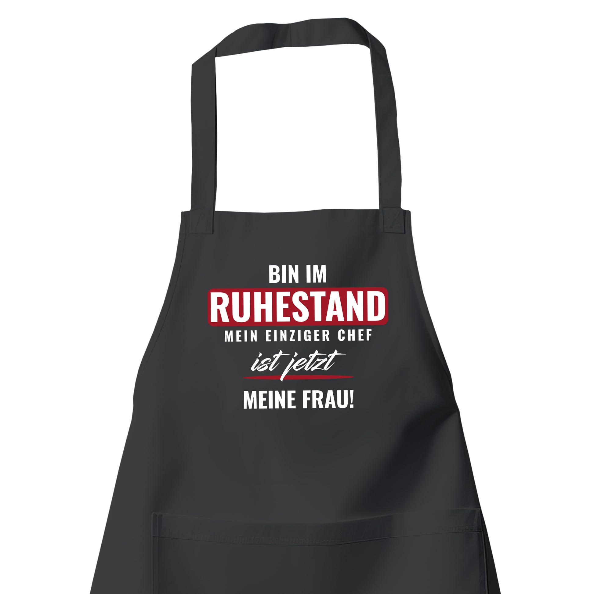 Rentner Grill- Kochschürze - Bin im Ruhestand - Einziger Chef meine Frau - Rente Geschenk Schwarz - Fulima