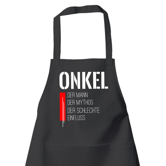 Onkel Schürze - Onkel der Mann der Mythos der schlechte Einfluss - Geschenk Schwarz - Fulima