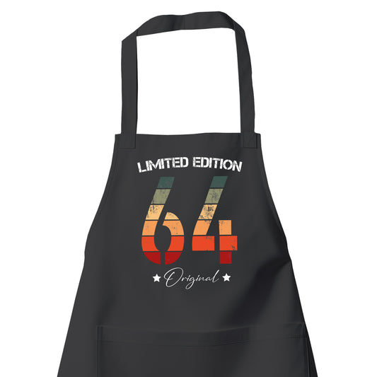 Limited Edition Original Grunge Vintage 64 - Geburtstag Schürze Schwarz - Fulima