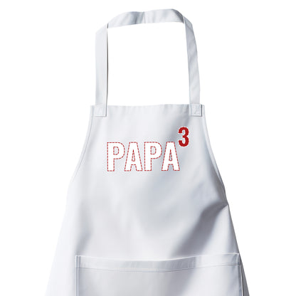 Grillschürze Papa - Mit Anzahl der Kinder - Geschenkidee Weiß - Fulima