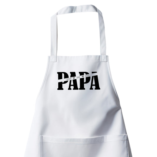 Grillschürze - Papa mit Namen der Kinder und Herzchen - Geschenkidee Weiß - Fulima
