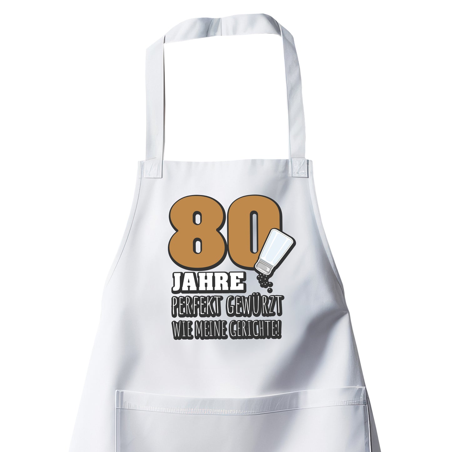 80 Jahre Perfekt gewürzt wie meine Gerichte - Kochschürze Weiß - Fulima