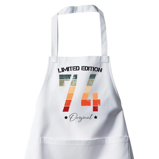 Limited Edition Original Grunge Vintage 74 - Geburtstag Schürze Weiß - Fulima