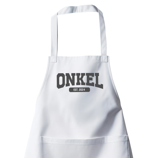 Onkel Schürze - Onkel est. Wunschjahr - Collage Design - Geschenk Weiß - Fulima