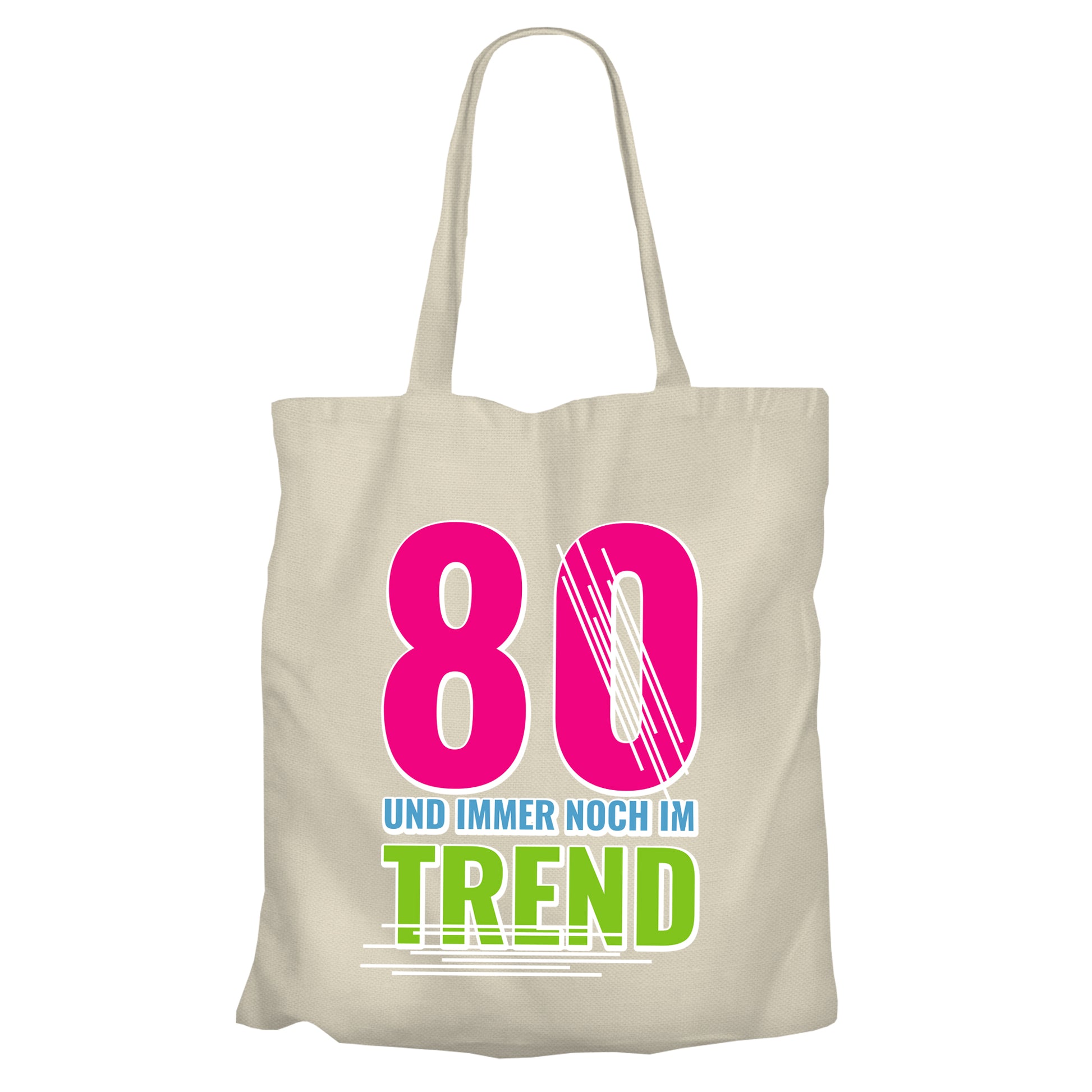 80 Jahre und immer noch im Trend - Geburtstag - Einkaufstasche Beige - FULiMA®