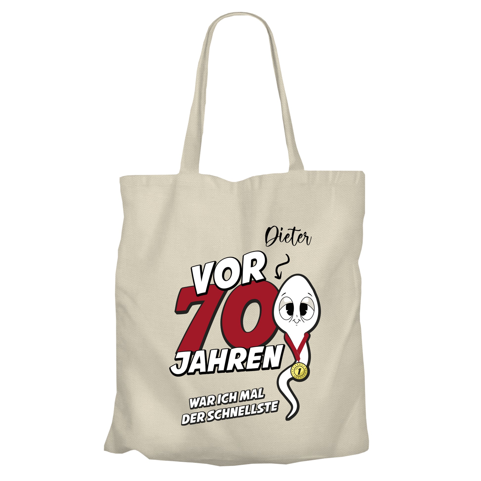 Vor 70 Jahren war ich mal der schnellste - mit Namen - Einkaufstasche Beige - FULiMA®