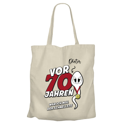 Vor 70 Jahren war ich mal der schnellste - mit Namen - Einkaufstasche Beige - FULiMA®