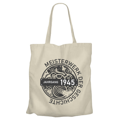 Jahrgang 1945 Meisterwerk der Geschichte - Geburtstag - Einkaufstasche Beige - FULiMA®