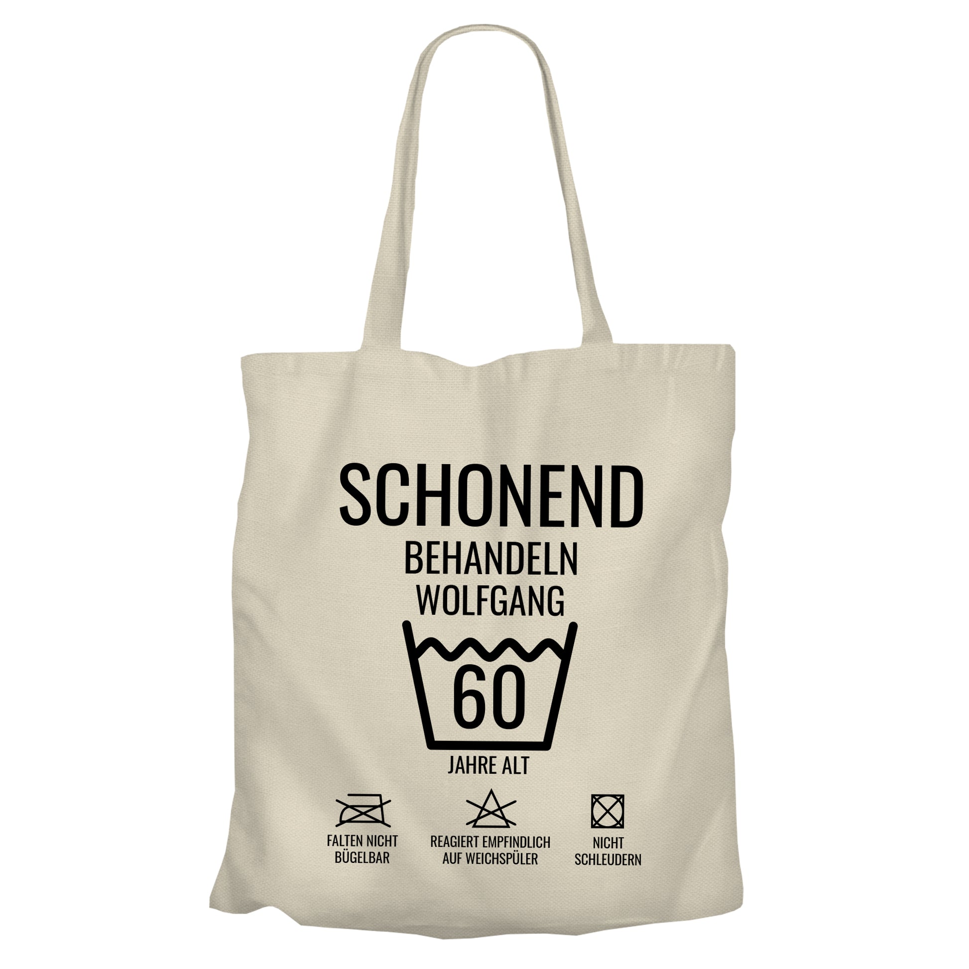 Schonend behandeln – 60 Jahre alt - Namen - Geburtstag Einkaufstasche Beige - Fulima