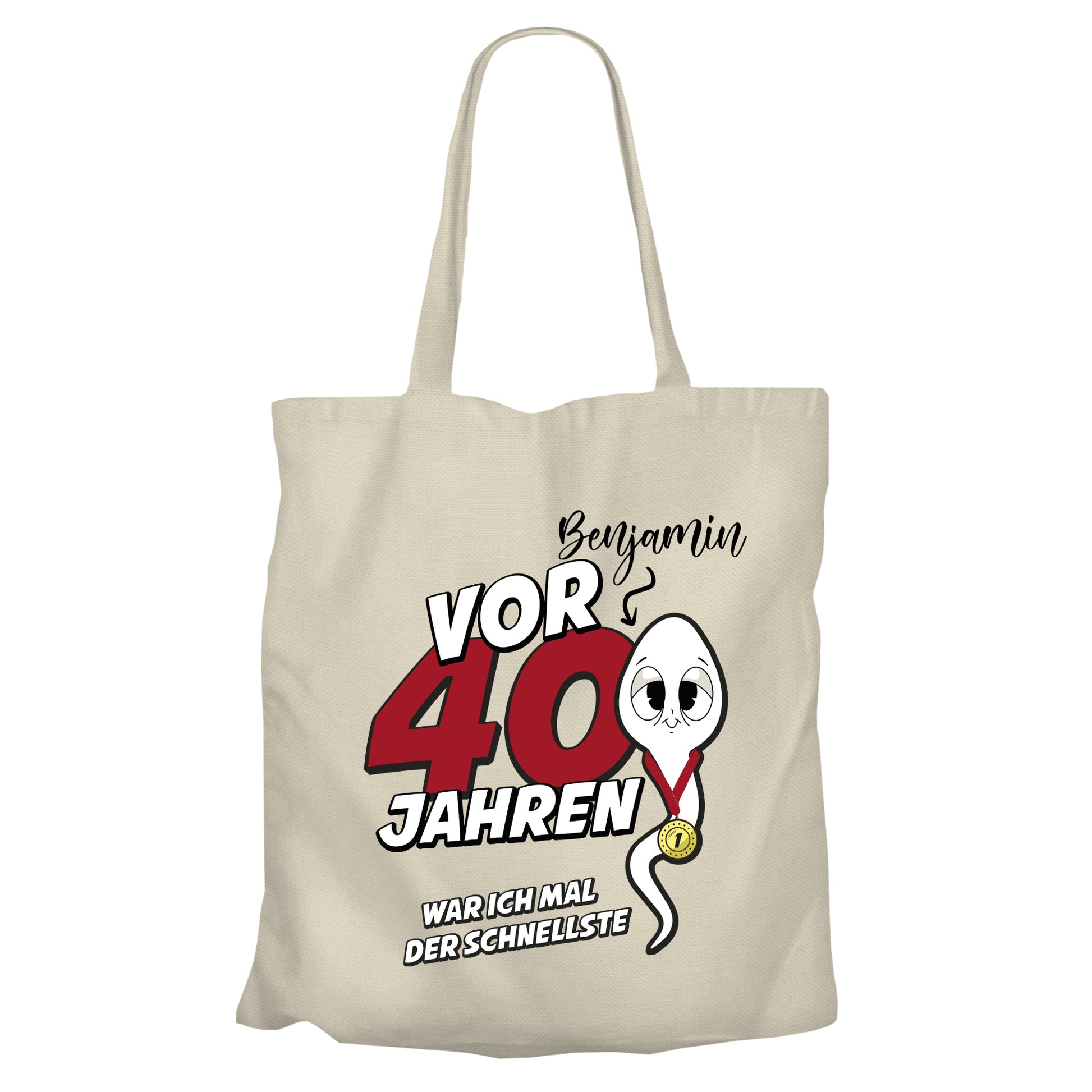 Vor 40 Jahren war ich mal der schnellste - mit Namen - Einkaufstasche Beige - FULiMA®