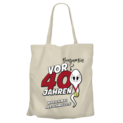 Vor 40 Jahren war ich mal der schnellste - mit Namen - Einkaufstasche Beige - FULiMA®