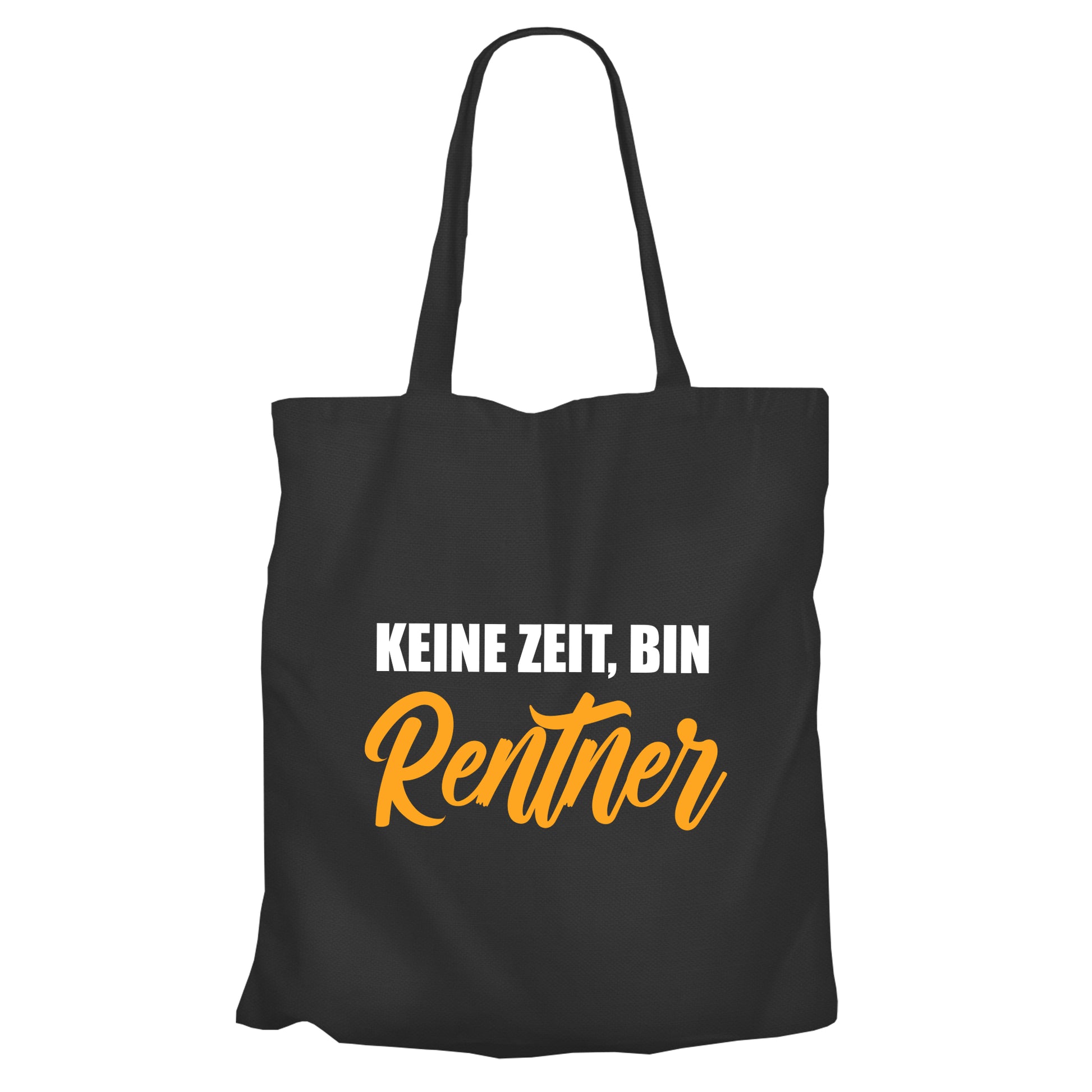 Jutebeutel Renter - Keine Zeit bin Rentner - Spruch - Geschenk zur Rente Schwarz - Fulima