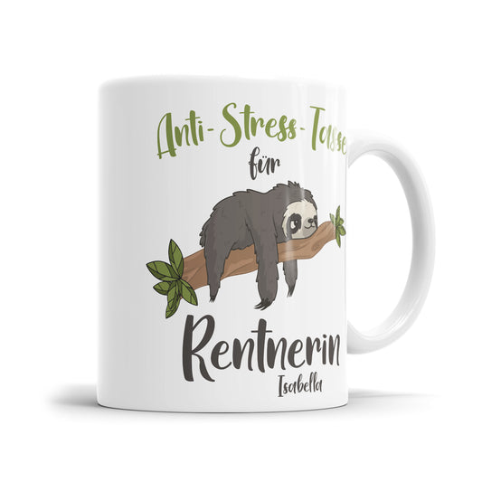 Anti Stress Tasse für Rentnerin - Rente Becher - Personalisiert mit Namen - Fulima