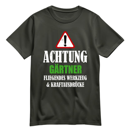 Achtung Gärtner - Kraftausdrücke - Shirt Khaki - FULiMA®